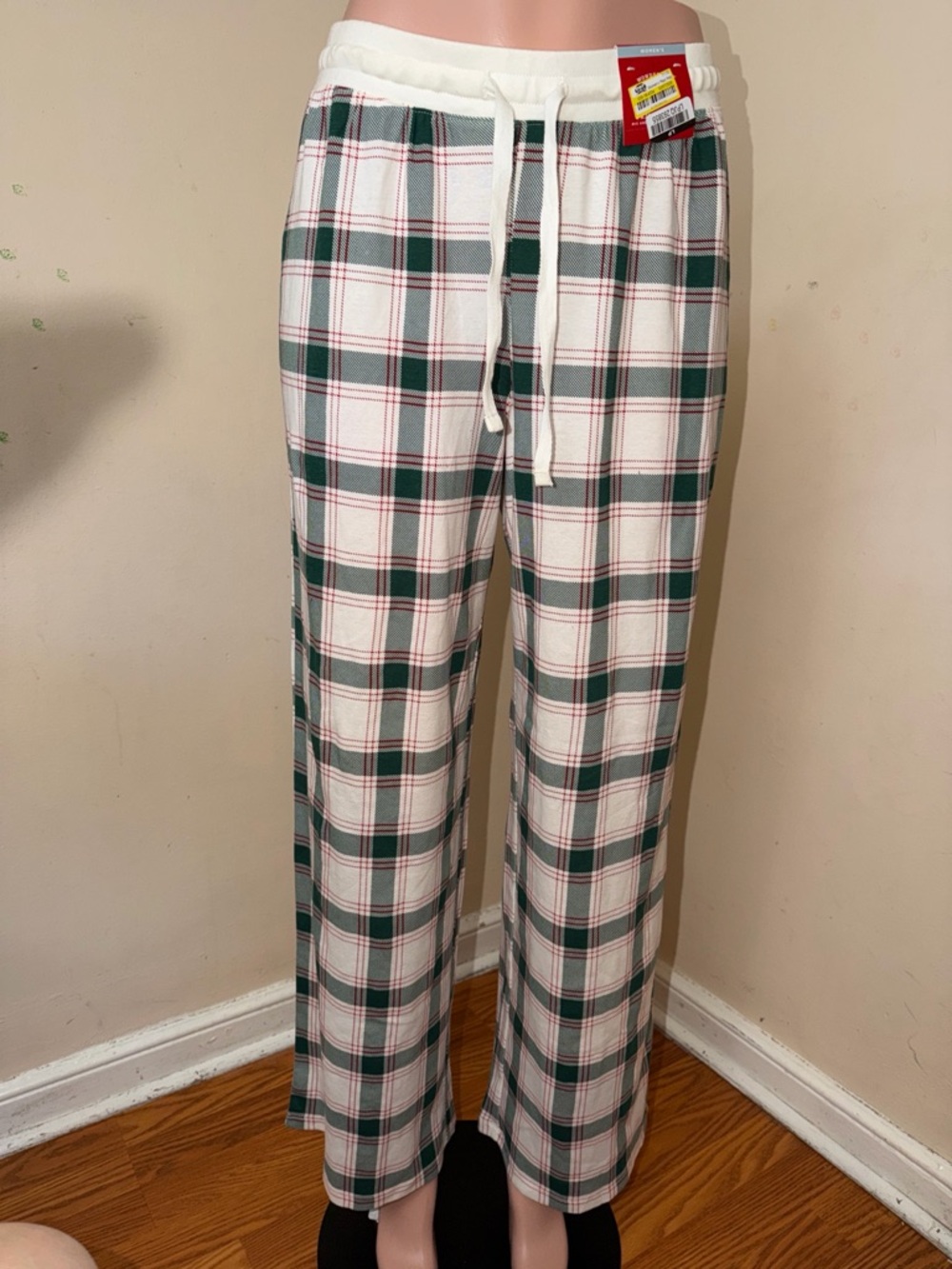 Target Women's Green and White Plaid Pajama Pants